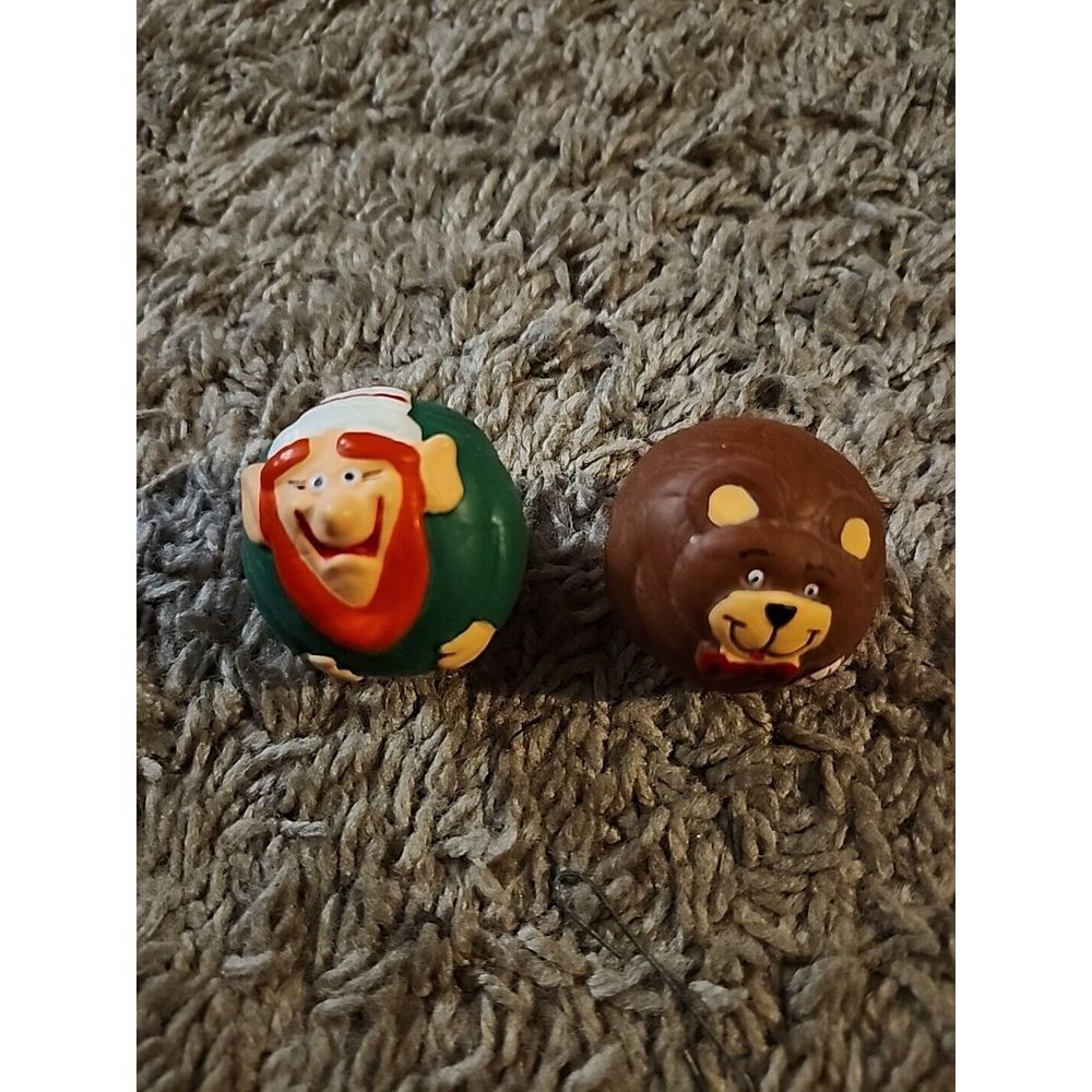 Elf & Bear rubber ball made by Applause Inc, Christmas Themes‎